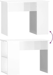 vidaXL Γραφείο Γυαλιστερό Λευκό 100x55x75 εκ. Επεξεργασμένο Ξύλο