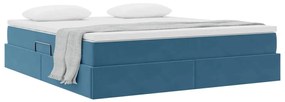 vidaXL Κρεβάτι με αποθηκευτικό χώρο και στρώμα με στρώμα Σκούρο Μπλε