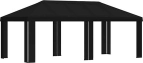 vidaXL Κάλυμμα Γκαζebo 6 x 3 m Μαύρο Πολυεστέρας 190 gsm