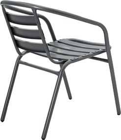 Πολυθρόνα Tade pakoworld μέταλλο ανθρακί 54x58x73εκ