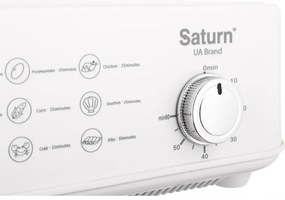 Ατμομάγειρας Saturn ST-EC1187, 1500W, 12 l, Αυτόματη διακοπή, Ένδειξη στάθμης νερού, Λευκό