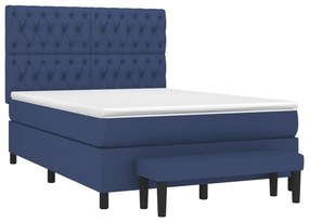 ΚΡΕΒΑΤΙ BOXSPRING ΜΕ ΣΤΡΩΜΑ ΜΠΛΕ 140X200 ΕΚ. ΥΦΑΣΜΑΤΙΝΟ 3136843