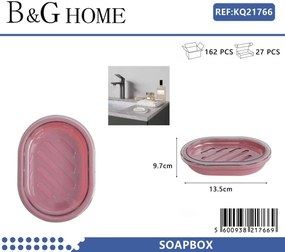 Σαπουνοθήκες μπάνιου πλαστικές - Σετ 9pcs - Pink - 21766