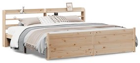 vidaXL Πλαίσιο Κρεβατιού με Κεφαλάρι 180x200 εκ. από Μασίφ Ξύλο Πεύκου