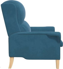 vidaXL Πολυθρόνα Μπλε 76 x 94 x 102 εκ. Βελούδο
