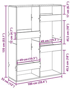 ΒΙΒΛΙΟΘΗΚΗ/ΔΙΑΧΩΡΙΣΤΙΚΟ ΧΩΡΟΥ ΔΡΥΣ 100X33X135 ΕΚ. ΕΠΕΞ. ΞΥΛΟ 3309563