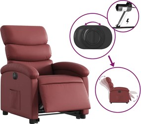 vidaXL Πολυθρόνα Ηλεκ.Ανακλινόμενη με Ανύψωση Μπορντό Συνθ.Δέρμα