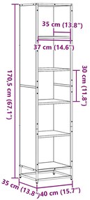 ΒΙΒΛΙΟΘΗΚΗ ΧΡΩΜΑ SONOMA ΔΡΥΣ 40X35X170,5 ΕΚ. ΜΟΡΙΟΣΑΝΙΔΑ 849140