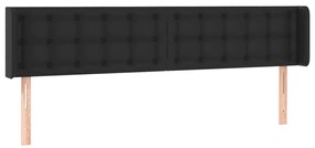 vidaXL Κεφαλάρι Κρεβατιού LED Μαύρο 183x16x78/88 εκ. Συνθετ. Δέρμα