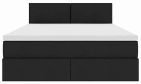 vidaXL Κρεβάτι με αποθηκευτικό χώρο και στρώμα Μαύρο 140 x 200 cm