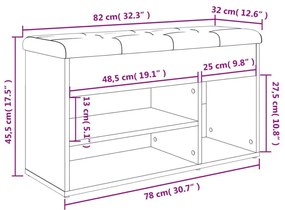 Παπουτσοθήκη Μαύρη 82 x 32 x 45,5 εκ. από Επεξεργασμένο Ξύλο - Μαύρο