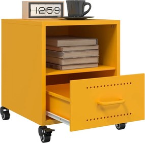 vidaXL Κομοδίνο Μουσταρδί 36x39x43,5 εκ. από Χάλυβα