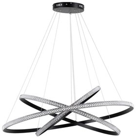 Φωτιστικό Οροφής Diamond Trio 61140-Deco Led 150W Φ60+80+100cm Black GloboStar Aluminium