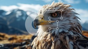 Intra Συλλεκτικό Ξύλινο Παζλ Plywood 4mm - Bird of Prey στο Rocky Outcropping Σε Ξύλινο Κουτί - Διαστάσεις: 10x10 cm – 25 κομμάτια