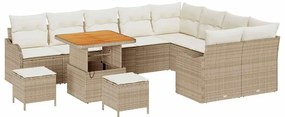 vidaXL Σετ Καναπέ Κήπου 12 pcs Μπεζ συνθετικό ρατάν