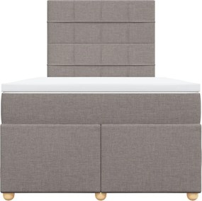 vidaXL Κρεβάτι Boxspring με Στρώμα Taupe 120x200 εκ. Υφασμάτινο