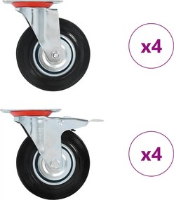 vidaXL Ρόδες Περιστρεφόμενες 8 τεμ. 125 χιλ.
