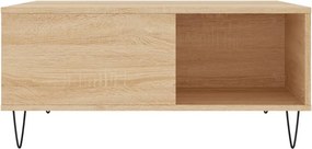 vidaXL Τραπεζάκι Σαλονιού Sonoma Δρυς 80x80x36,5 εκ. Επεξεργασμ. Ξύλο