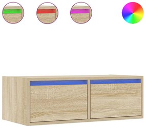 vidaXL ντουλάπι τηλεόρασης  με φώτα LED Sonoma Oak 75x35,5x25 cm