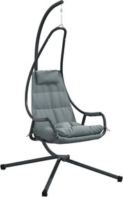vidaXL Κρεμαστή καρέκλα αυγό Ανθρακί 94 x 107 x 196,5 εκ. Ατσάλι