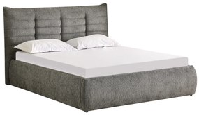 ΚΡΕΒΑΤΙ ΔΙΠΛΟ SANDRA HM732.01 ΓΚΡΙ ΥΦΑΣΜΑ &amp; ΑΠΟΘΗΚΕΥΤΙΚΟΣ ΧΩΡΟΣ ΓΙΑ ΣΤΡΩΜΑ 160x200εκ