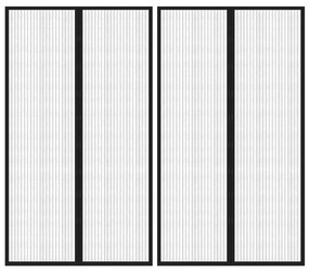 vidaXL Σίτα Πόρτας 2 Τεμαχίων Μαύρη 200 x 80 εκ. με Μαγνήτες