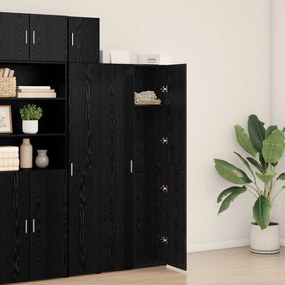 vidaXL Highboard Μαύρη Οξυά 70 x 42,5 x 185 εκ