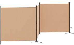 vidaXL 4-Πίνακας Διαχωριστικός Μπεζ 698 x 180 cm Ύφασμα