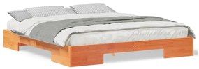 vidaXL Κρεβάτι δαπέδου Καφέ 180 x 200 cm Μασίφ ξύλο πεύκου