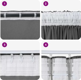 vidaXL Βελούδινες Κουρτίνες 2 pcs Γκρι 140 x 140 cm Βελούδο
