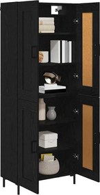 vidaXL Highboard 2 pcs Μαύρη Οξυά Επεξεργασμένο ξύλο