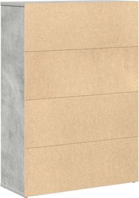 vidaXL Βιβλιοθήκη Γκρι Σκυροδέματος 60x24x85 εκ. Επεξεργ. Ξύλο