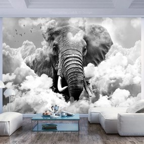 Φωτοταπετσαρία - Elephant in the Clouds (Black and White) 300x210