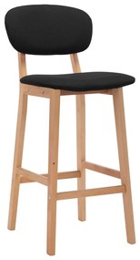 vidaXL Σκαμπό Μπαρ 2 τεμ. Μαύρα Υφασμάτινα