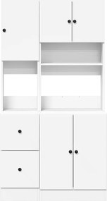 vidaXL Στήλη Κουζίνας Λευκή 95 x 50 x 180 εκ. από Επεξεργασμένο Ξύλο