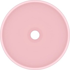 vidaXL Νιπτήρας Πολυτελής Στρογγυλός Ροζ Ματ 32,5x14 εκ. Κεραμικός