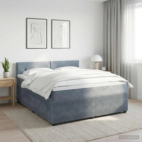 vidaXL Κρεβάτι box spring με στρώμα Σκούρο Γκρι 180 x 200 cm Βελούδο