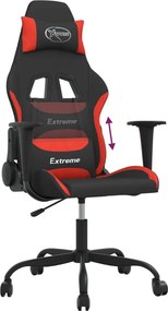 vidaXL Καρέκλα Gaming Μαύρο και κόκκινο Υφασμάτινη