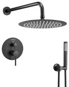 VEVOR Shower Faucet Set 8&quot; Round Rain Shower Head and Hand Set Matte Black
