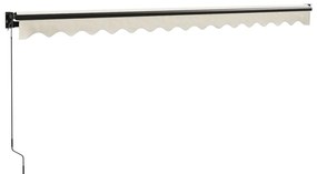 vidaXL Τέντα Πτυσσόμενη Κρεμ 4 x 3 μ. Ύφασμα και Αλουμίνιο