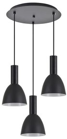 Κρεμαστό Φωτιστικό 3xE27 Κώνοι Adept Tube Homelighting-77-8551-Μαύρο 77-8551