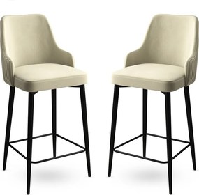 Σκαμπό Μπαρ 2τμχ Κρέμ / Μαύρο ENOX 45x43x105