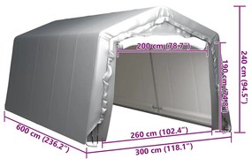 vidaXL Τέντα αποθήκευσης Γκρι 300 x 600 εκ. από Ατσάλι