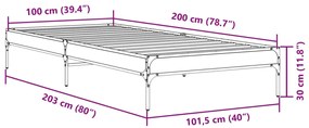 ΠΛΑΙΣΙΟ ΚΡΕΒΑΤΙΟΥ ΜΑΥΡΟ 100X200 ΕΚ. ΕΠΕΞ. ΞΥΛΟ &amp; ΜΕΤΑΛΛΟ 845026