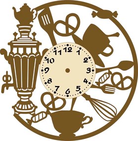 Intra απο ξύλο plywood 3mm-4mm πάχος - Ρολόι τοίχου σε σχήμα Samovar Δίασταση 30x30 cm Intraeaxys-e1gkn8vo