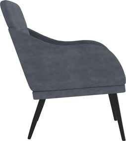 vidaXL Πολυθρόνα Σκούρο Γκρι 63x76x80 εκ. Βελούδινη