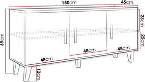 Έπιπλο τηλεόρασης Lotta II - 150.00Χ45.00Χ69.00cm