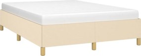 vidaXL Σκελετός Κρεβατιού Χωρίς Στρώμα Κρεμ 140x190 εκ. Υφασμάτινο