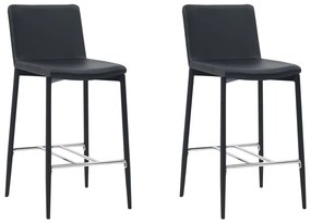 vidaXL Σετ Επίπλων Μπαρ 3 Τεμαχίων Μαύρο από Συνθετικό Δέρμα