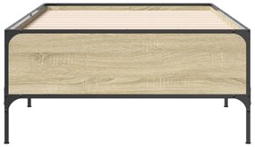 vidaXL Πλαίσιο Κρεβατιού Sonoma Δρυς 90 x 190 εκ. Επεξ. Ξύλο &amp; Μέταλλο